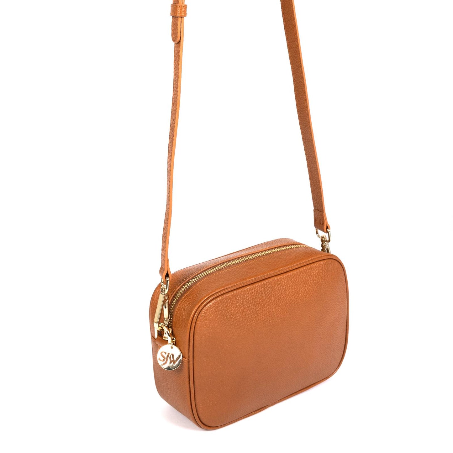 Little Venice Leather Bag with two interchangeable straps - Cognac