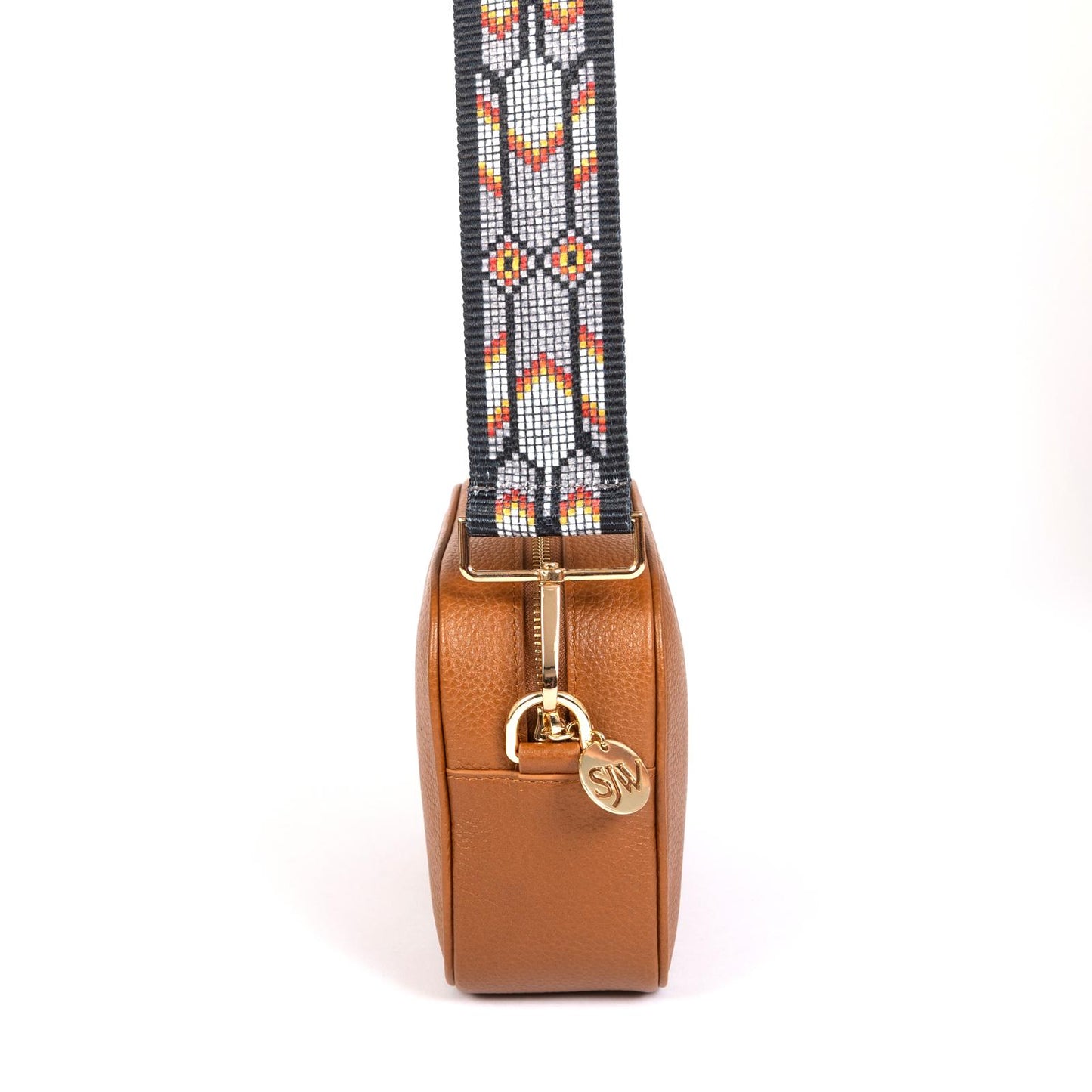 Little Venice Leather Bag with two interchangeable straps - Cognac
