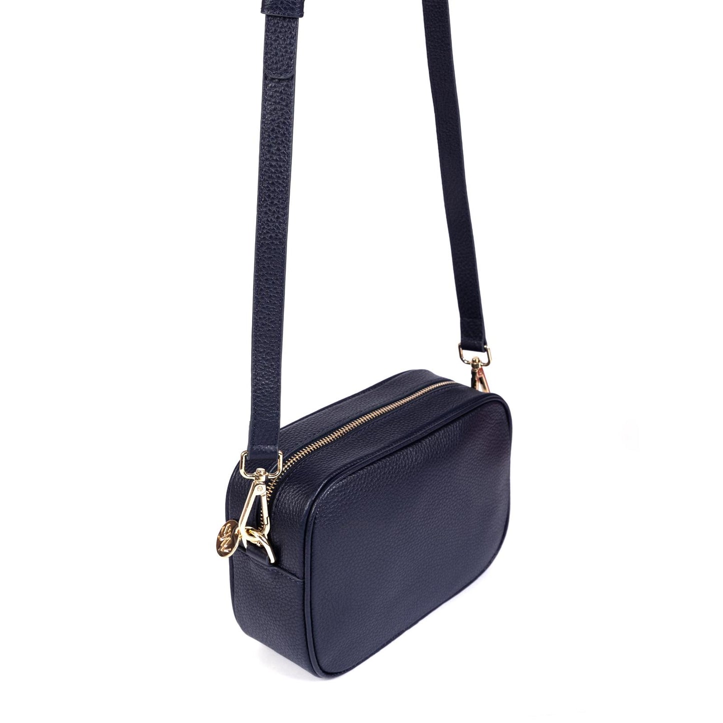 Little Venice Leather Bag with two interchangeable straps - Navy