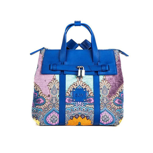 Marlowes Velvet Bag-Blue