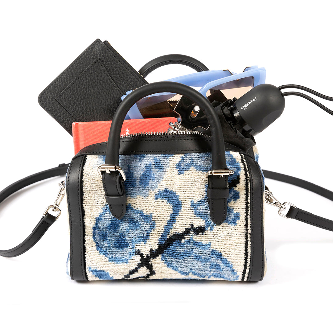 Mignon Flowers Mini Duffle Ikat Bag