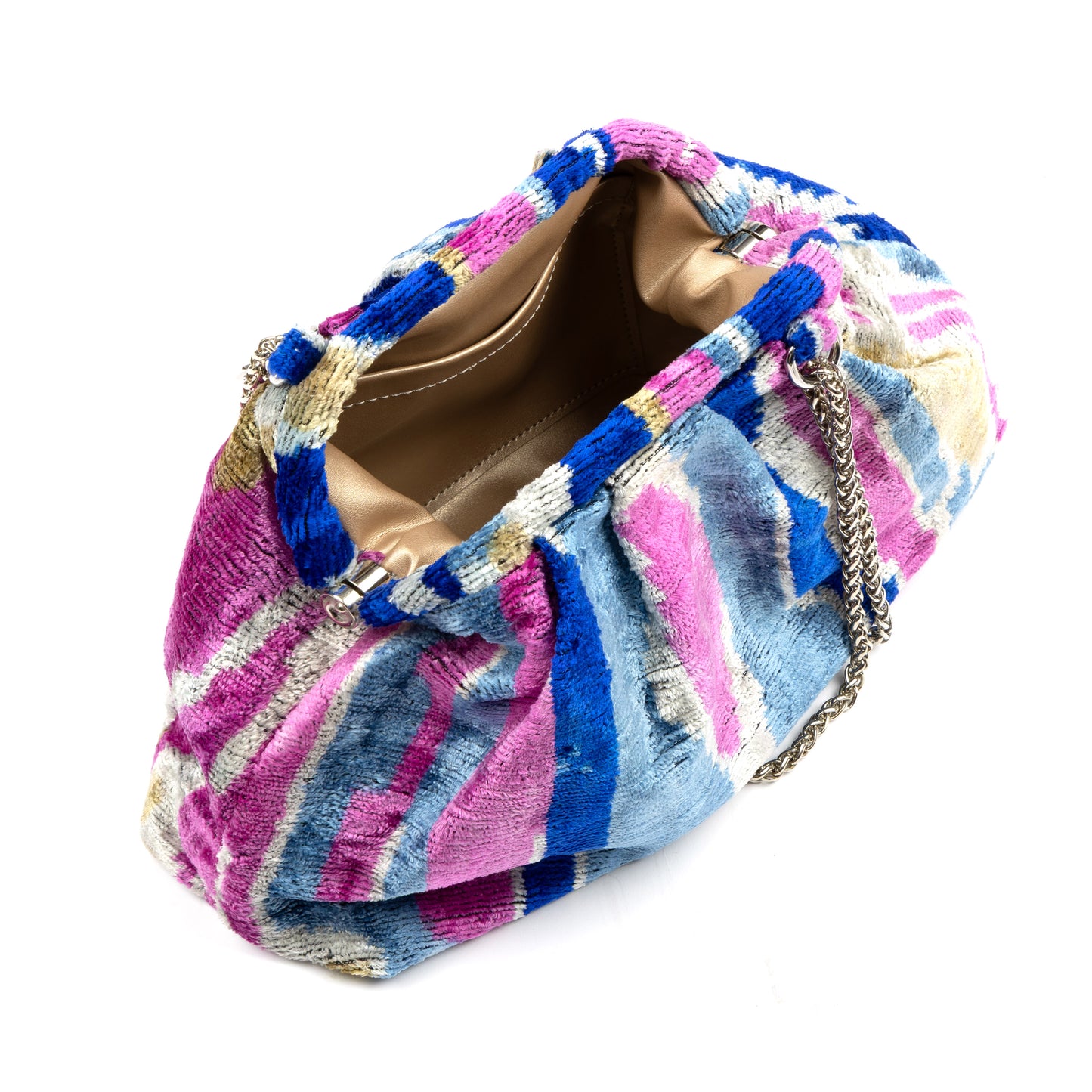 Victoria Ikat Multicolour Bag - Blue / Beige / Fuschia