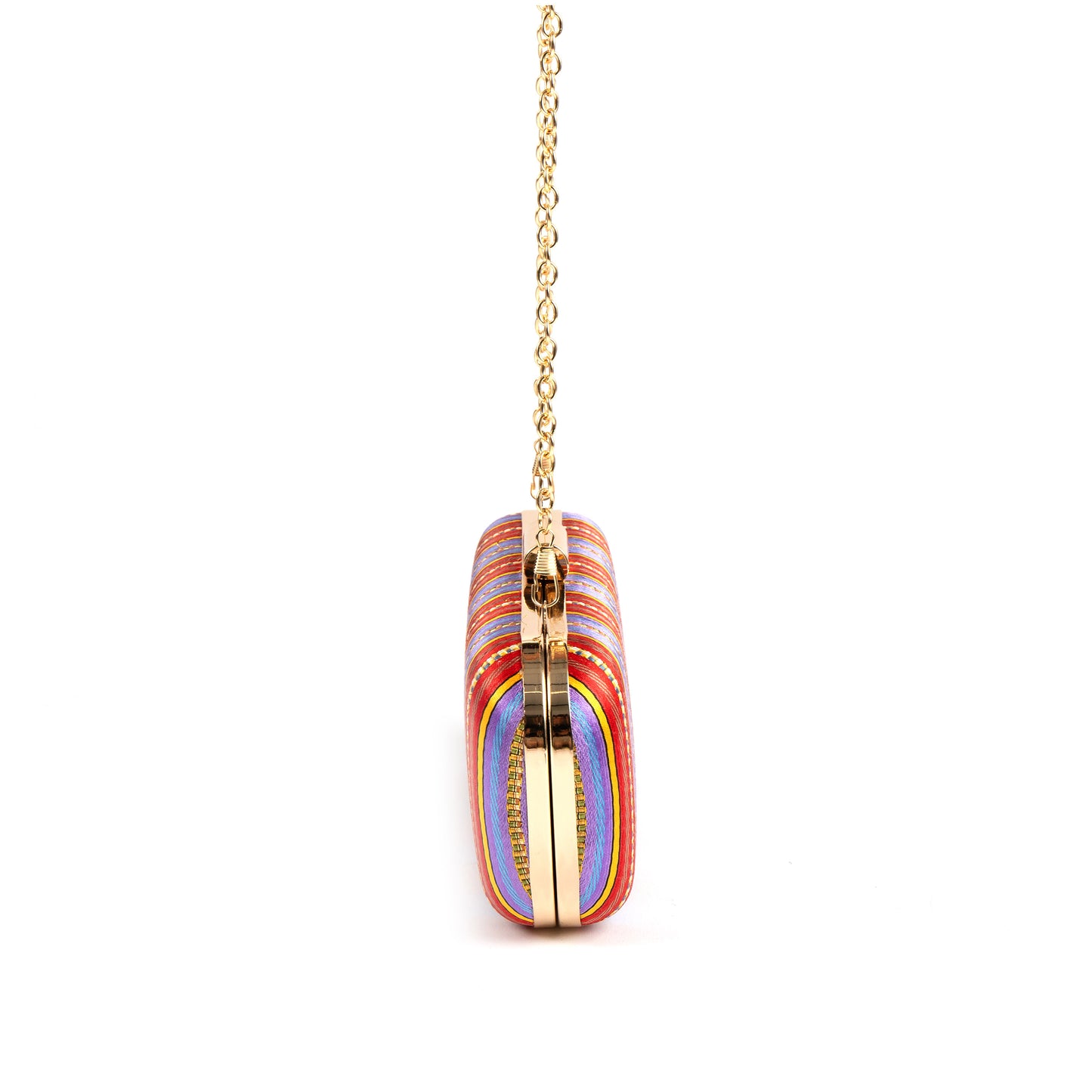 Antebi Minaudière - Lavender/Red/Yellow Stripes