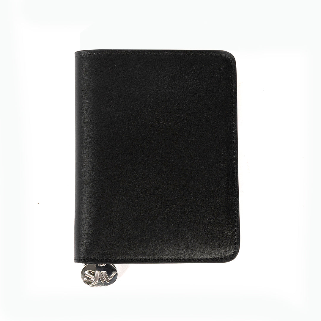 Alma Leather Travel Wallet- Black