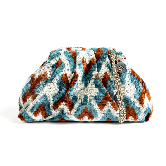Victoria Ikat Bag Blue/Brown