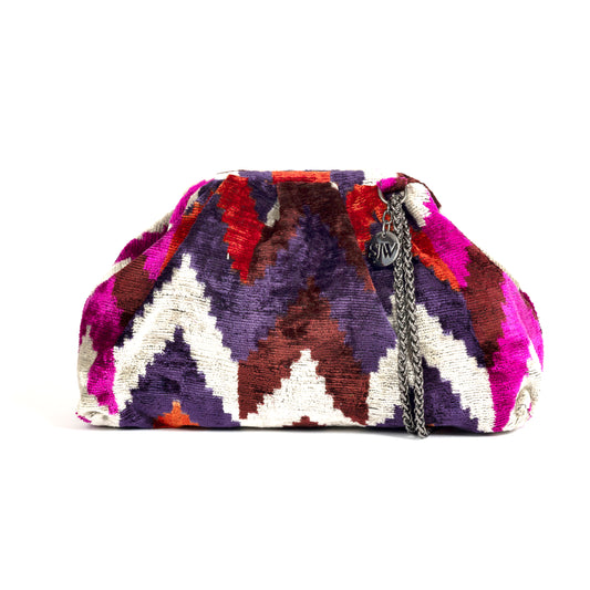 Victoria Ikat Bag Purple/Fuschia/Cream