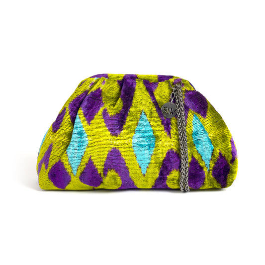 Victoria Ikat Bag Teal/Moss/Purple