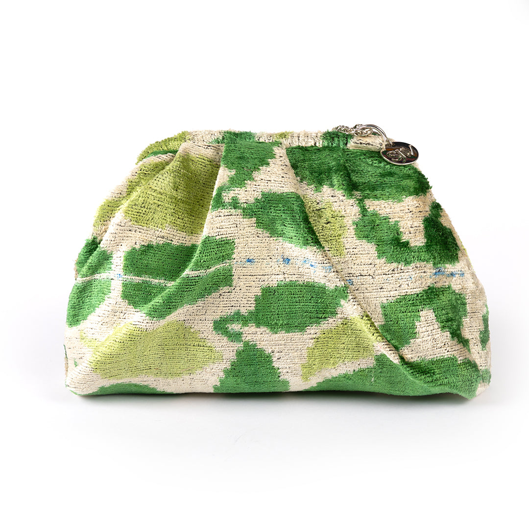 Victoria Ikat Multicolour Bag - Green, Cream