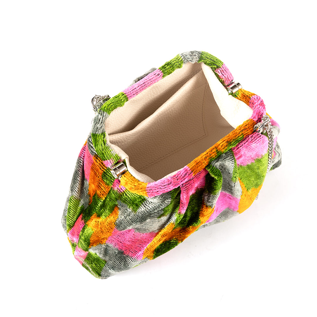 Victoria Ikat Multicolour Bag - Green, Pink, Grey, Orange
