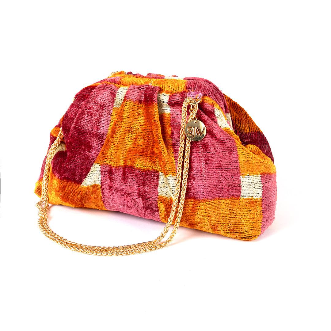 Victoria Ikat Multicolour Bag - Pink, Orange