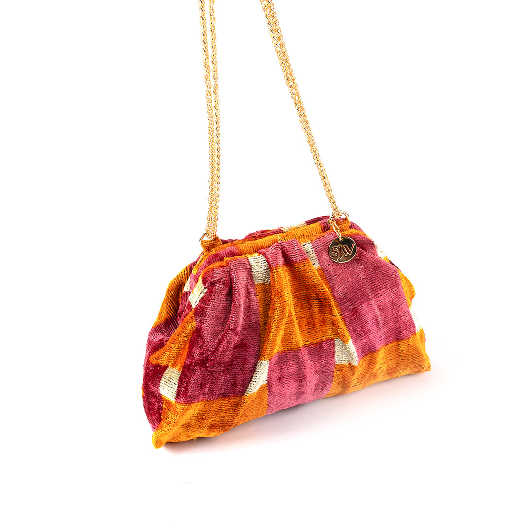 Victoria Ikat Multicolour Bag - Pink, Orange