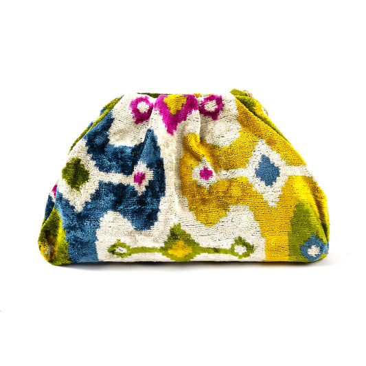 Victoria Ikat Multicolour Bag - Royal Blue, Yellow, Beige, Green, Pink