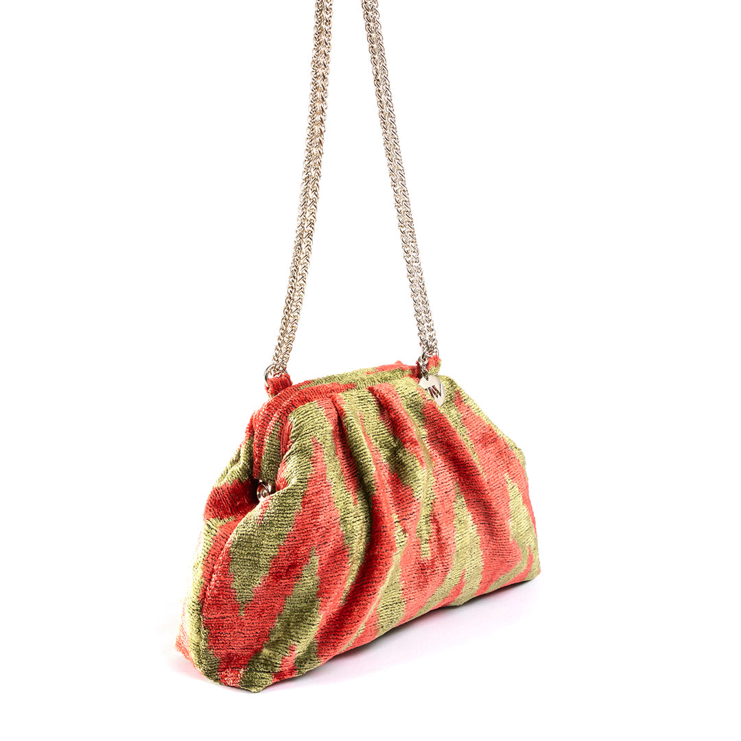 Victoria Ikat Multicolour Bag - Coral/ Moss
