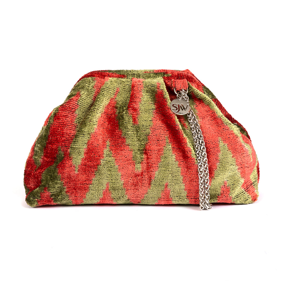 Victoria Ikat Multicolour Bag - Coral/ Moss