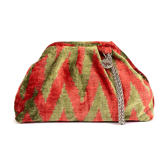 Victoria Ikat Multicolour Bag - Coral/ Moss