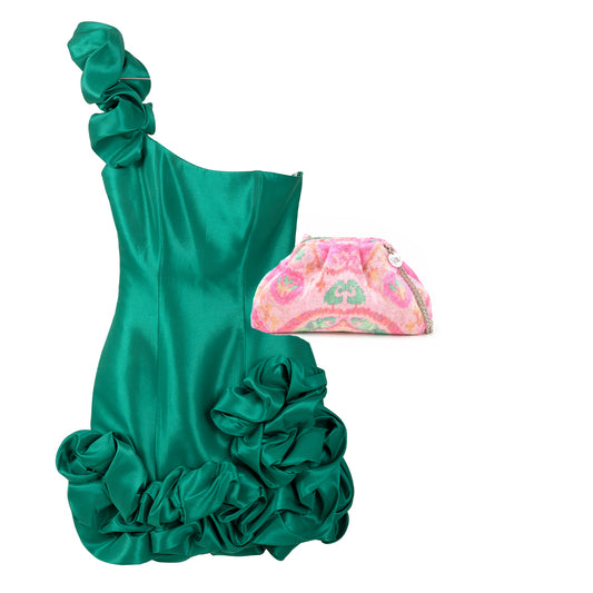 Vert Precieux Dress + Victoria Bag Set