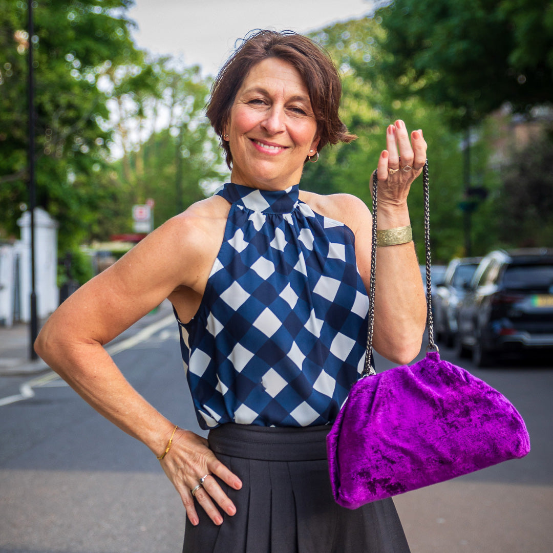 Victoria Colourblock Bag - Purple