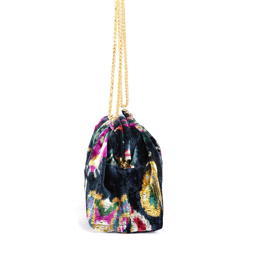 Victoria Ikat Multicolour Bag - Navy/ Yellow/ Magenta