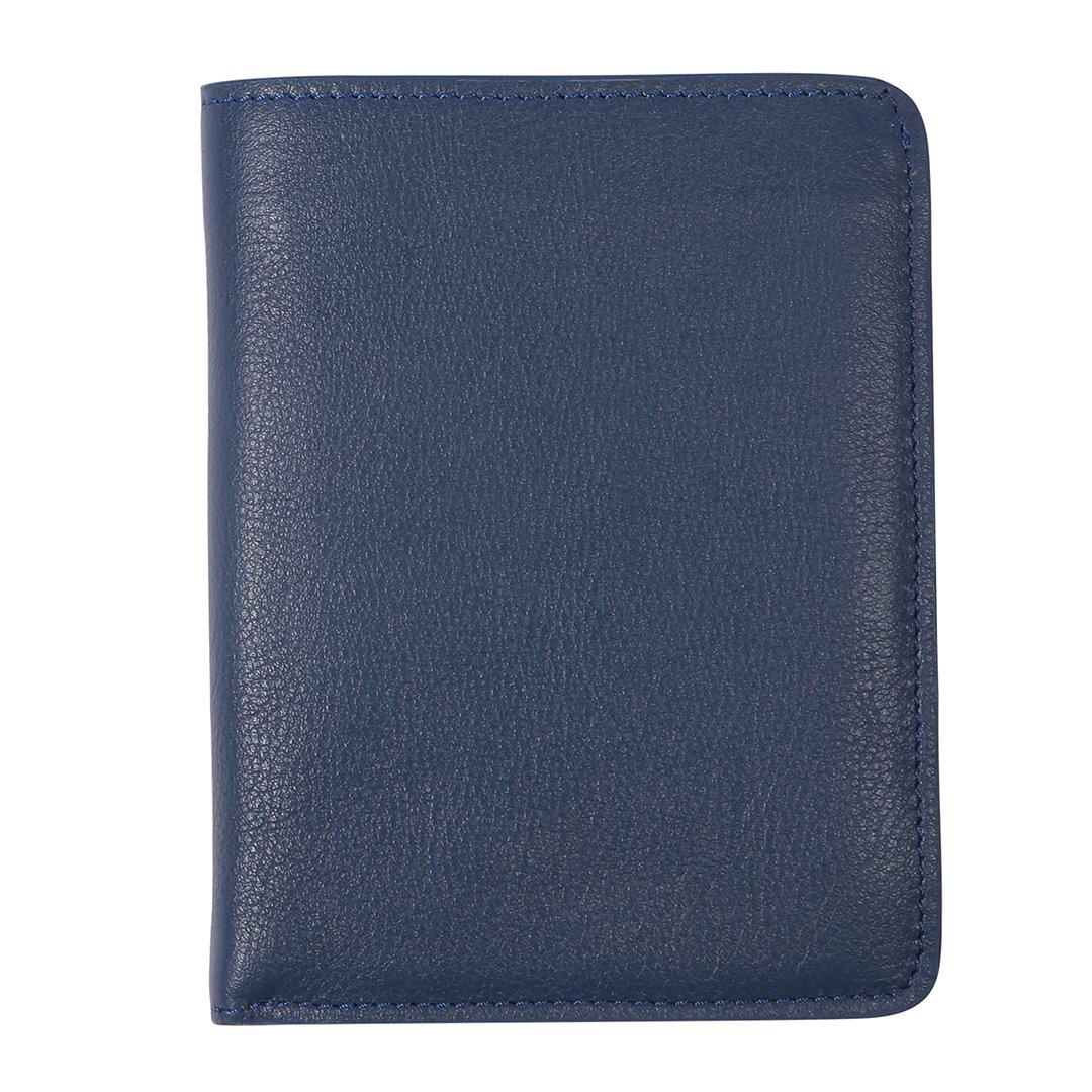 Alma Leather Travel Wallet in Indigo - SJW BAGS LONDON