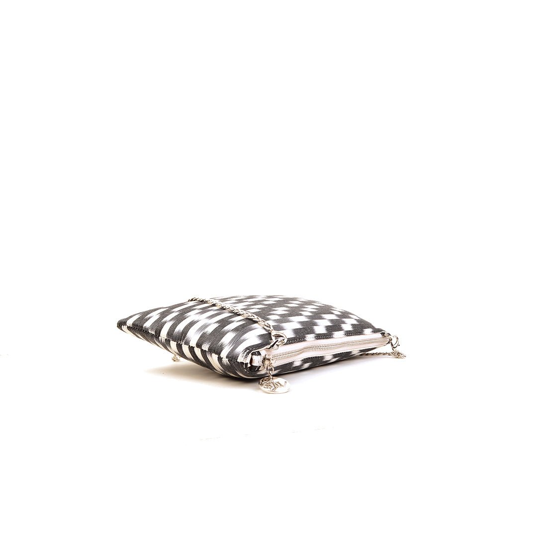 Aquila Ikat Clutch Bag - Black - SJW BAGS LONDON