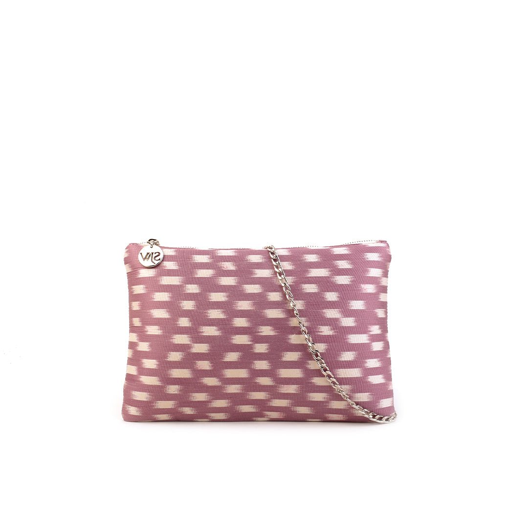 Aquila Ikat Clutch Bag - Mauve - SJW BAGS LONDON