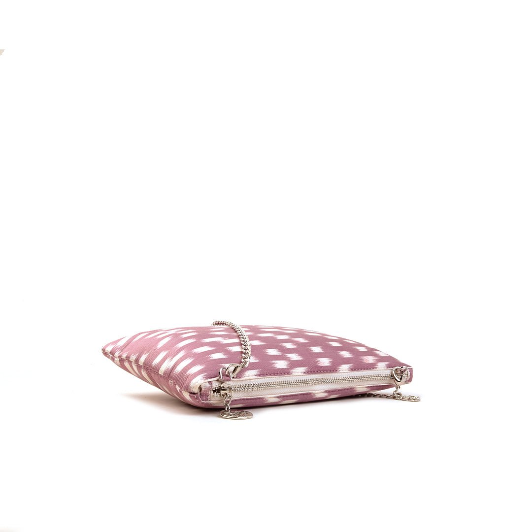 Aquila Ikat Clutch Bag - Mauve - SJW BAGS LONDON