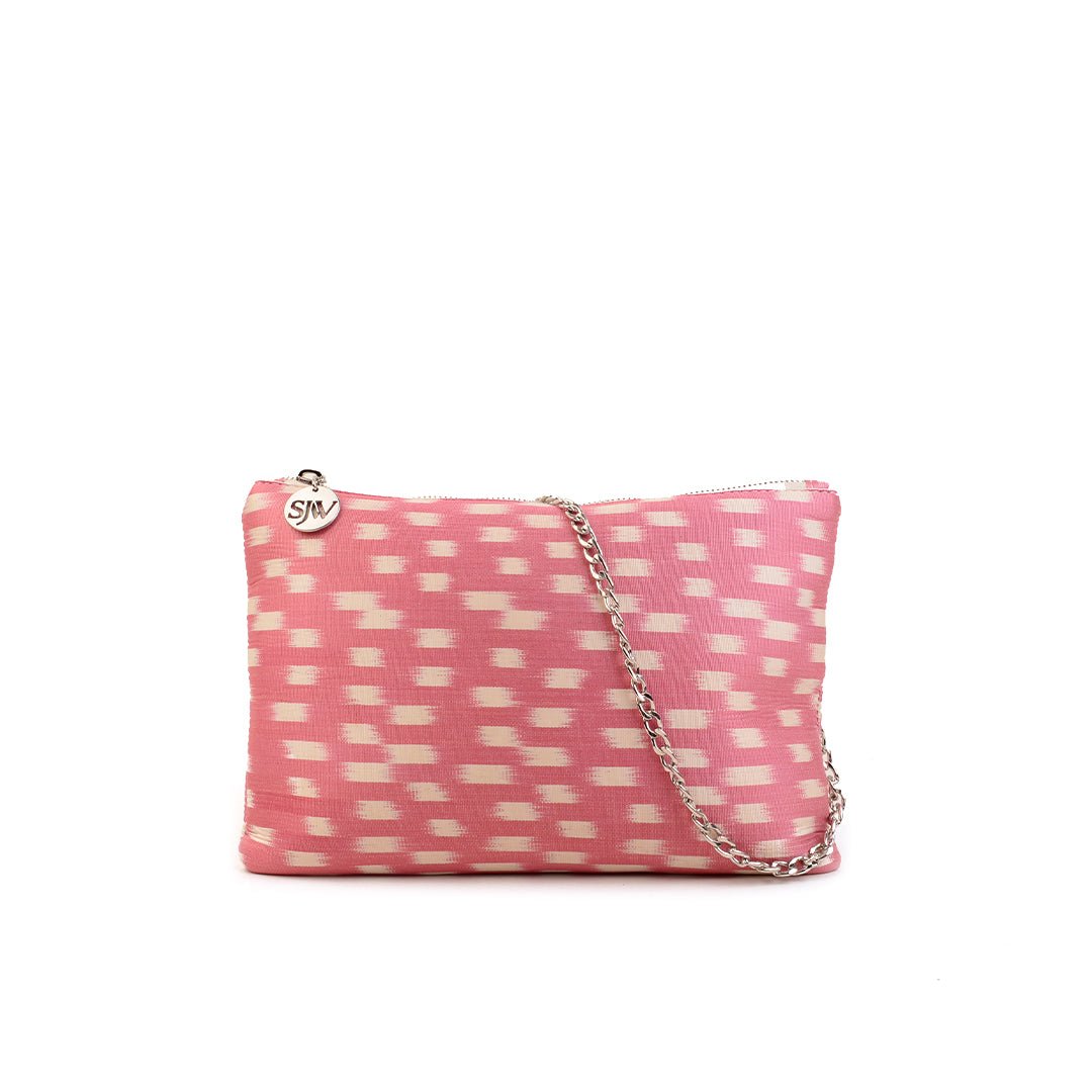 Aquila Ikat Clutch Bag - Pink - SJW BAGS LONDON