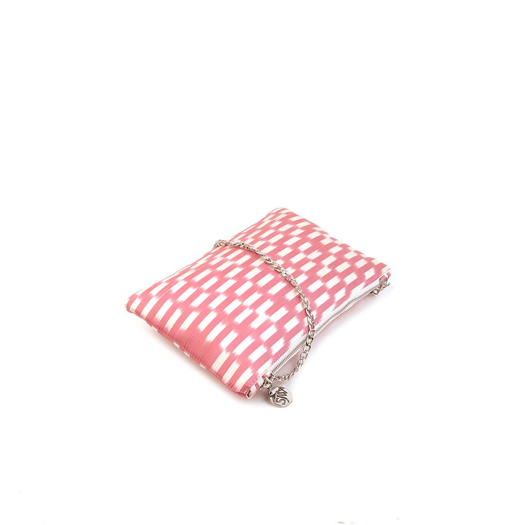 Aquila Ikat Clutch Bag - Pink - SJW BAGS LONDON