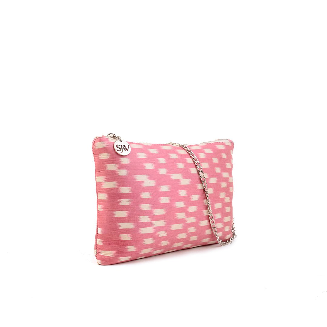 Aquila Ikat Clutch Bag - Pink - SJW BAGS LONDON