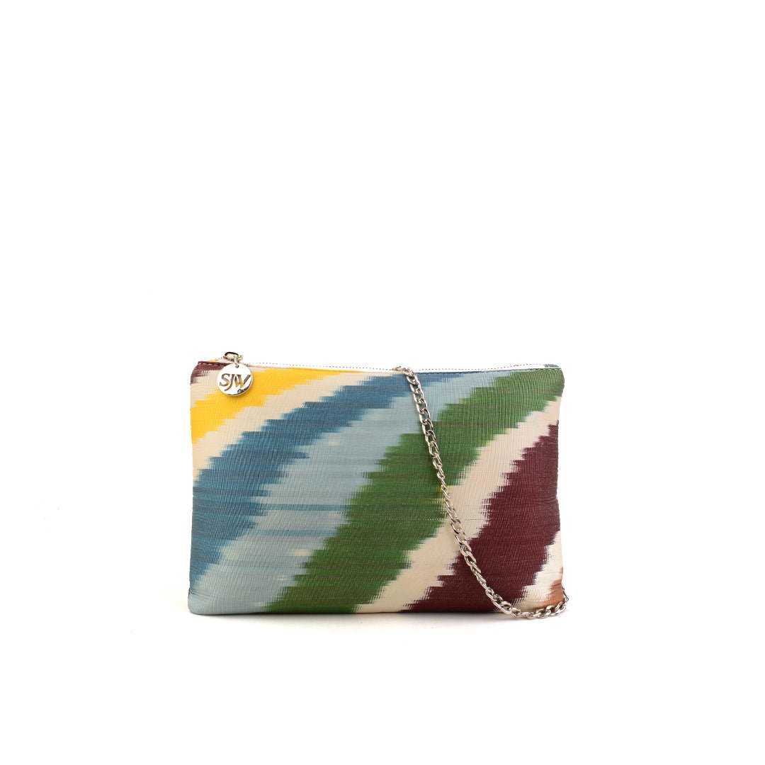 Aquila Ikat Clutch Bag - Rainbow - SJW BAGS LONDON