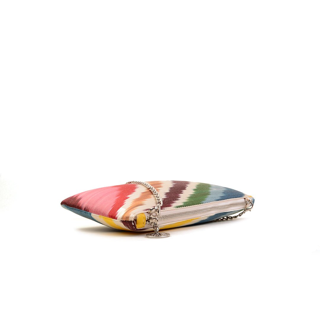 Aquila Ikat Clutch Bag - Rainbow - SJW BAGS LONDON