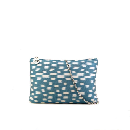 Aquila Ikat Clutch Bag - Storm Blue - SJW BAGS LONDON