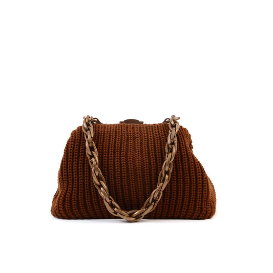 Balmoral Knitted Purse Clutch - Cinnamon - SJW BAGS LONDON