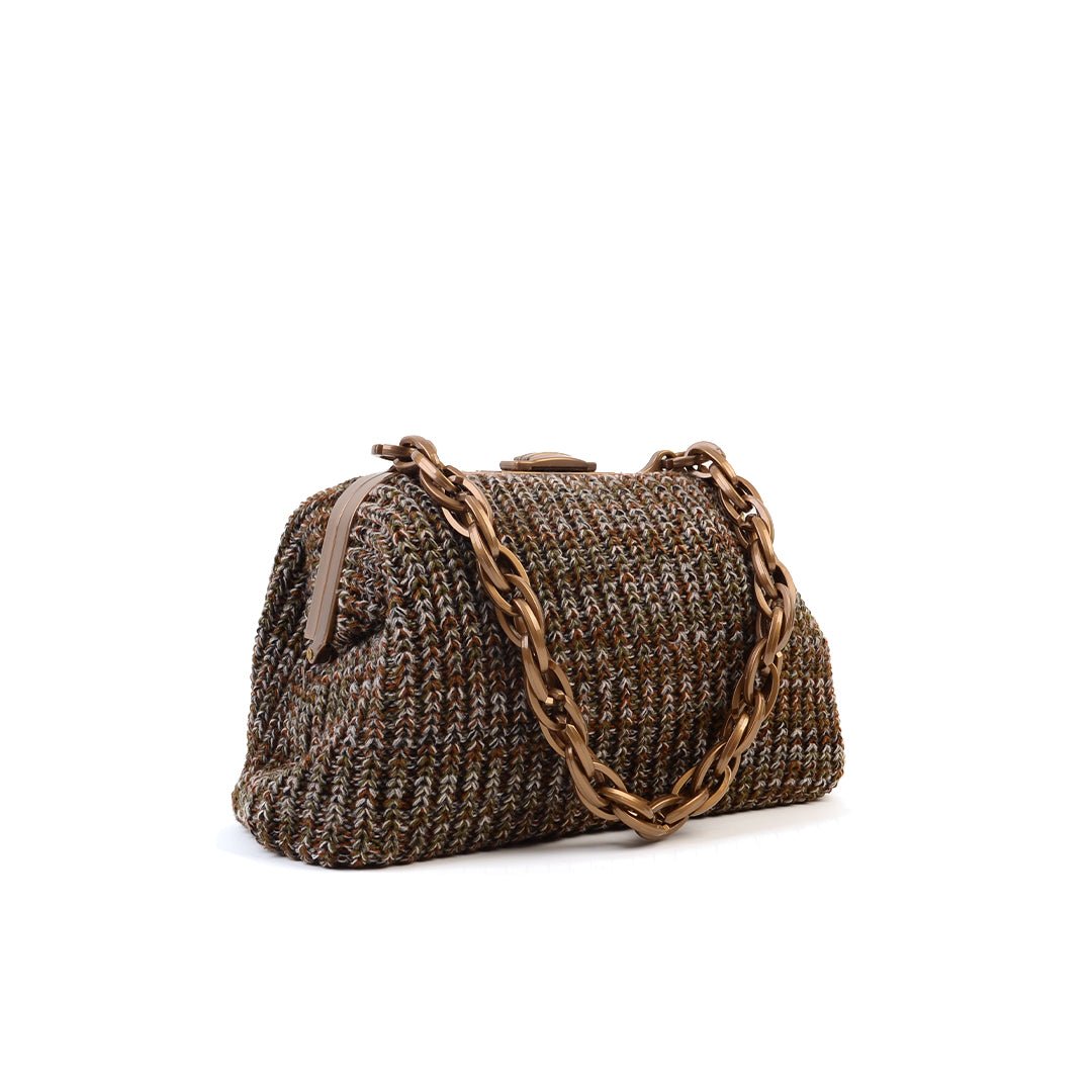 Balmoral Knitted Purse Clutch - Heather mix - SJW BAGS LONDON