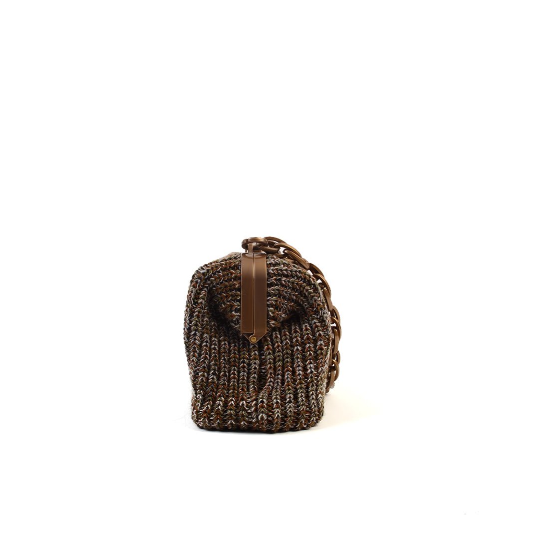 Balmoral Knitted Purse Clutch - Heather mix - SJW BAGS LONDON