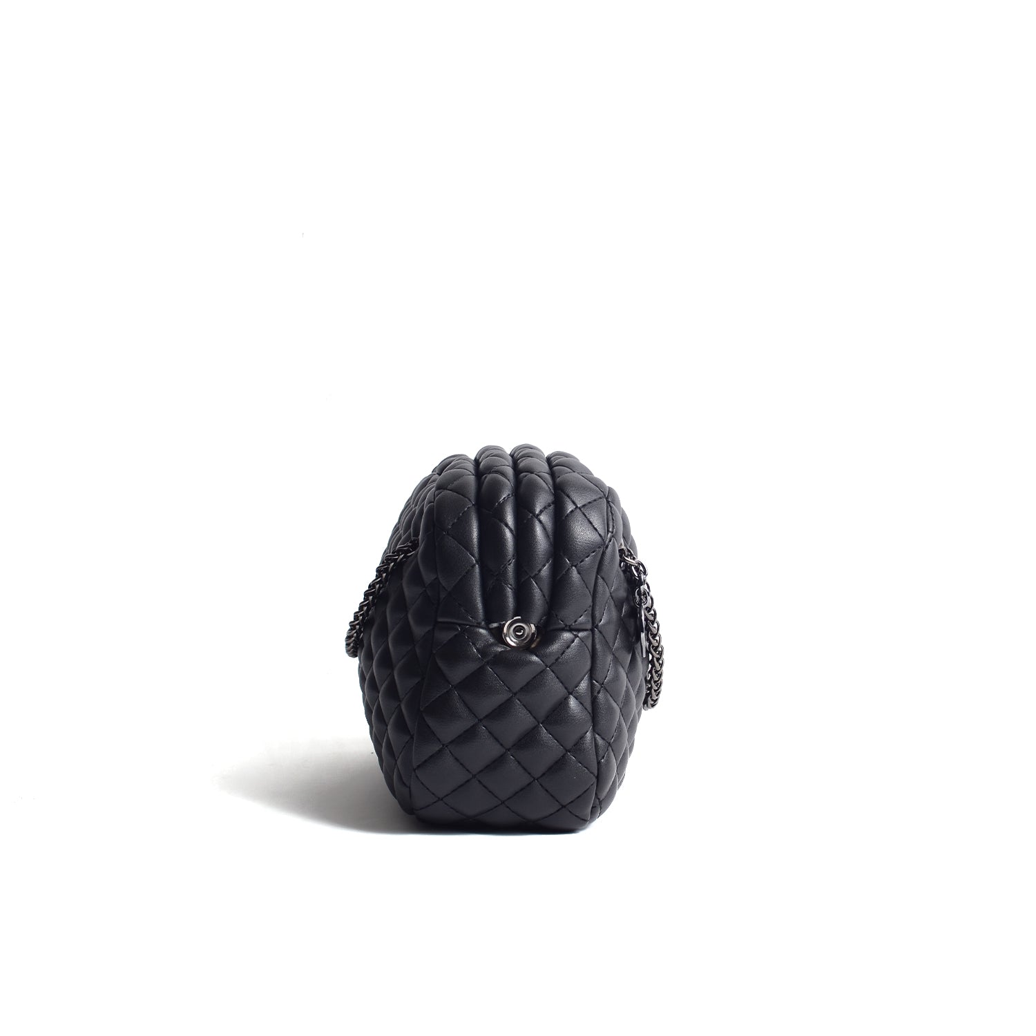 Carlton Vegan Leather Quilted Handbag - Black - SJW BAGS LONDON