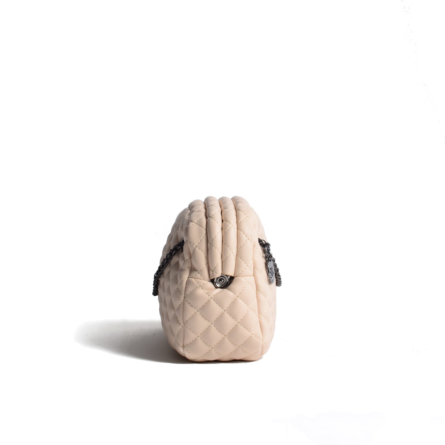 Carlton Vegan Leather Quilted Handbag - Cream - SJW BAGS LONDON