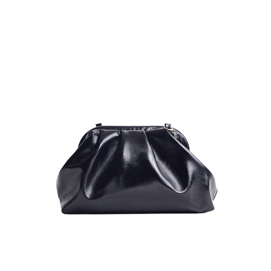 Greville Metallic Clutch Bags - Black - SJW BAGS LONDON