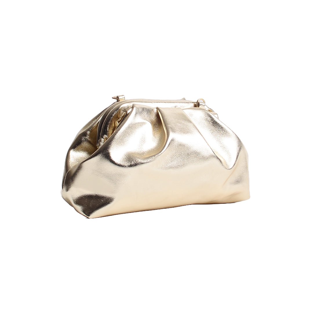 Greville Metallic Clutch Bags - Gold - SJW BAGS LONDON