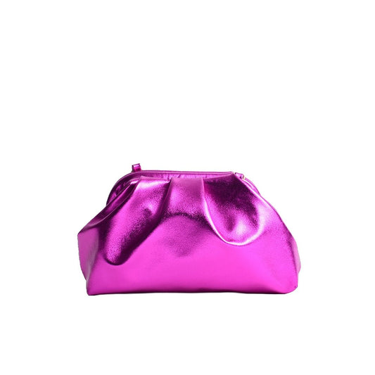 Greville Metallic Clutch Bags - Magenta - SJW BAGS LONDON