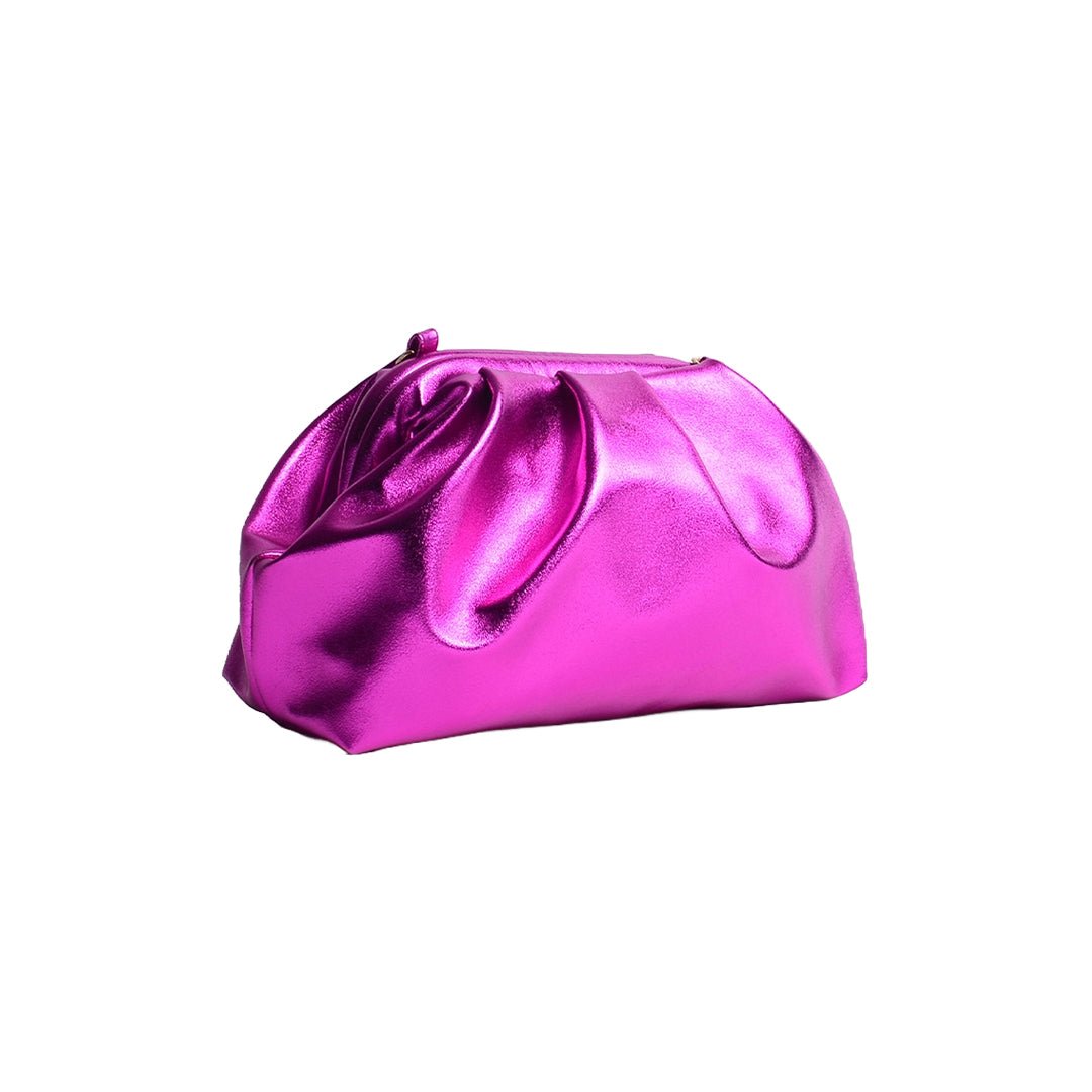 Greville Metallic Clutch Bags - Magenta - SJW BAGS LONDON