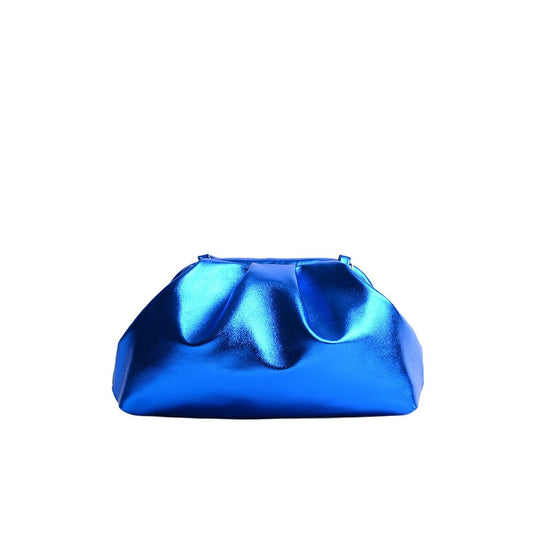 Greville Metallic Clutch Bags - Midnight Blue - SJW BAGS LONDON