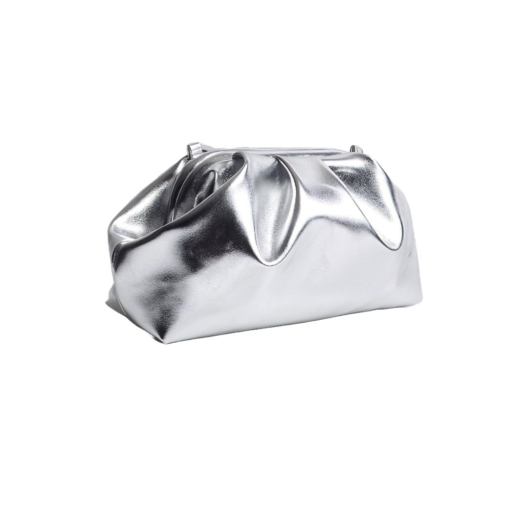 Greville Metallic Clutch Bags - Silver - SJW BAGS LONDON