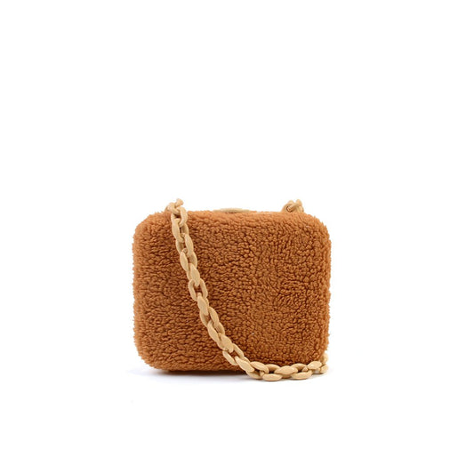 Lilibet Box Clutch - Honey Plush Teddy - SJW BAGS LONDON
