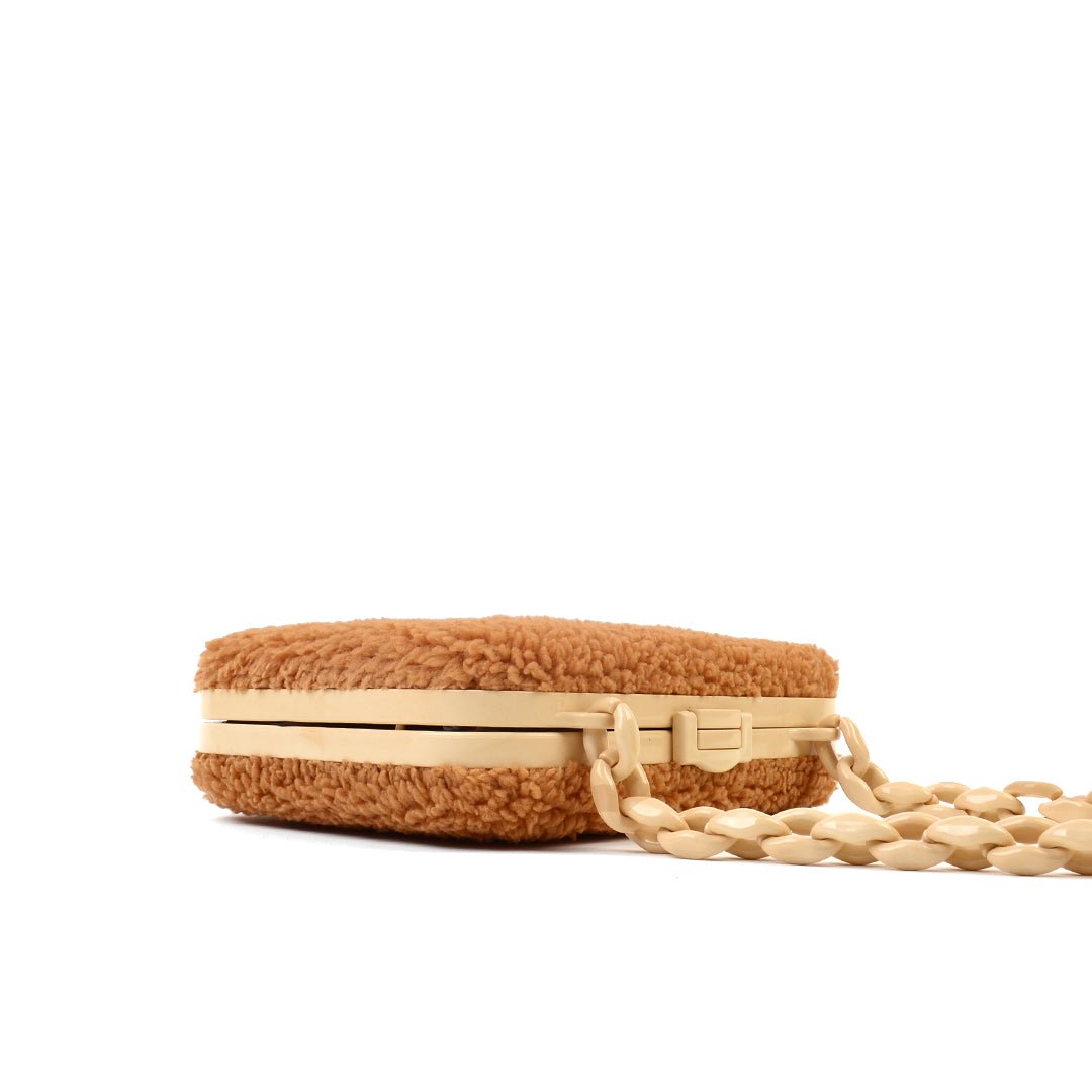 Lilibet Box Clutch - Honey Plush Teddy - SJW BAGS LONDON