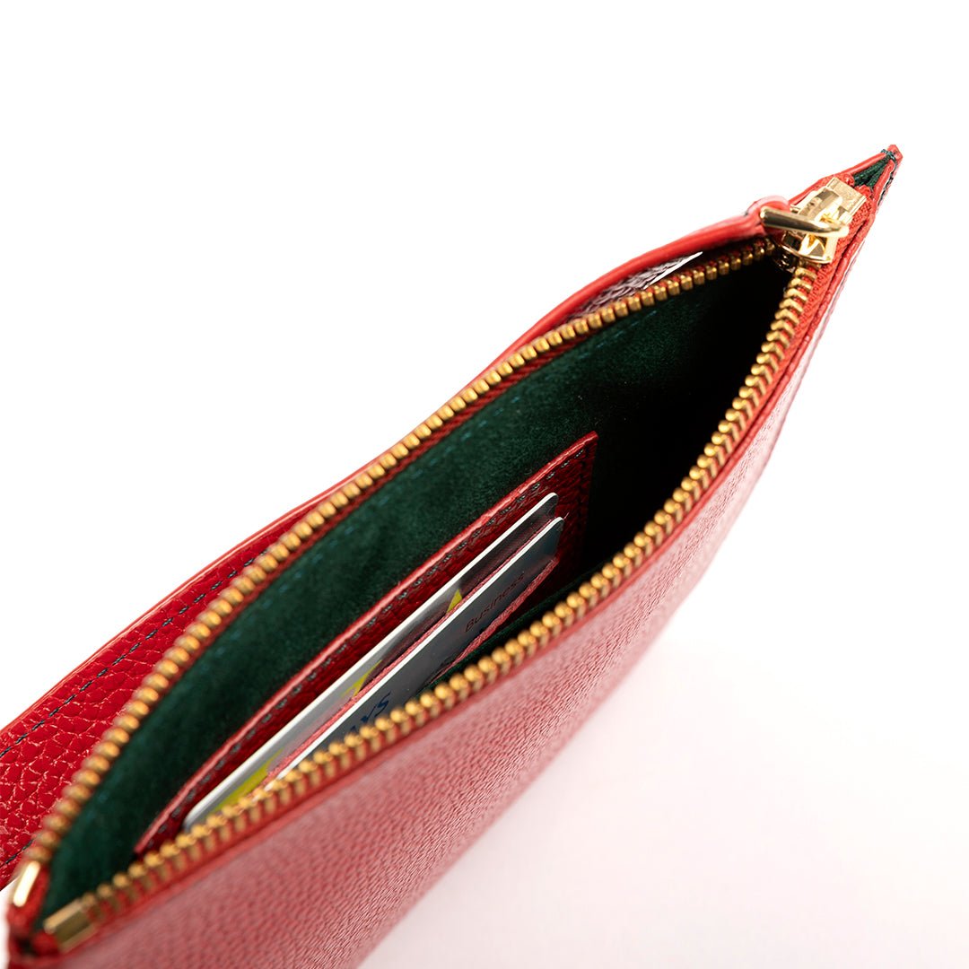 Marissa Leather Clutch/ Wrislet- Red - SJW BAGS LONDON