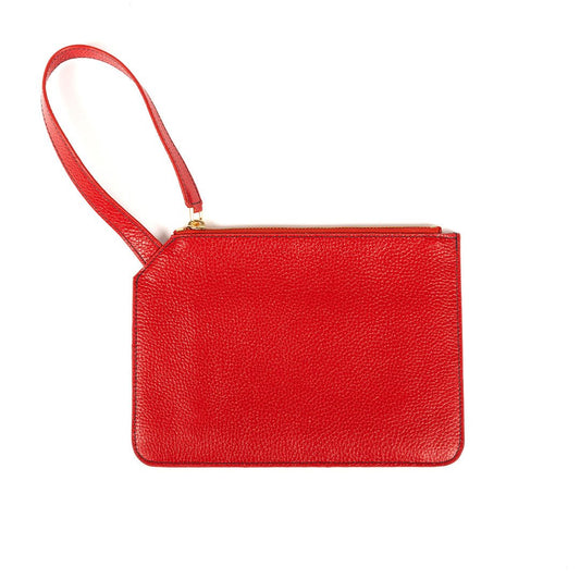 Marissa Leather Clutch/ Wrislet- Red - SJW BAGS LONDON