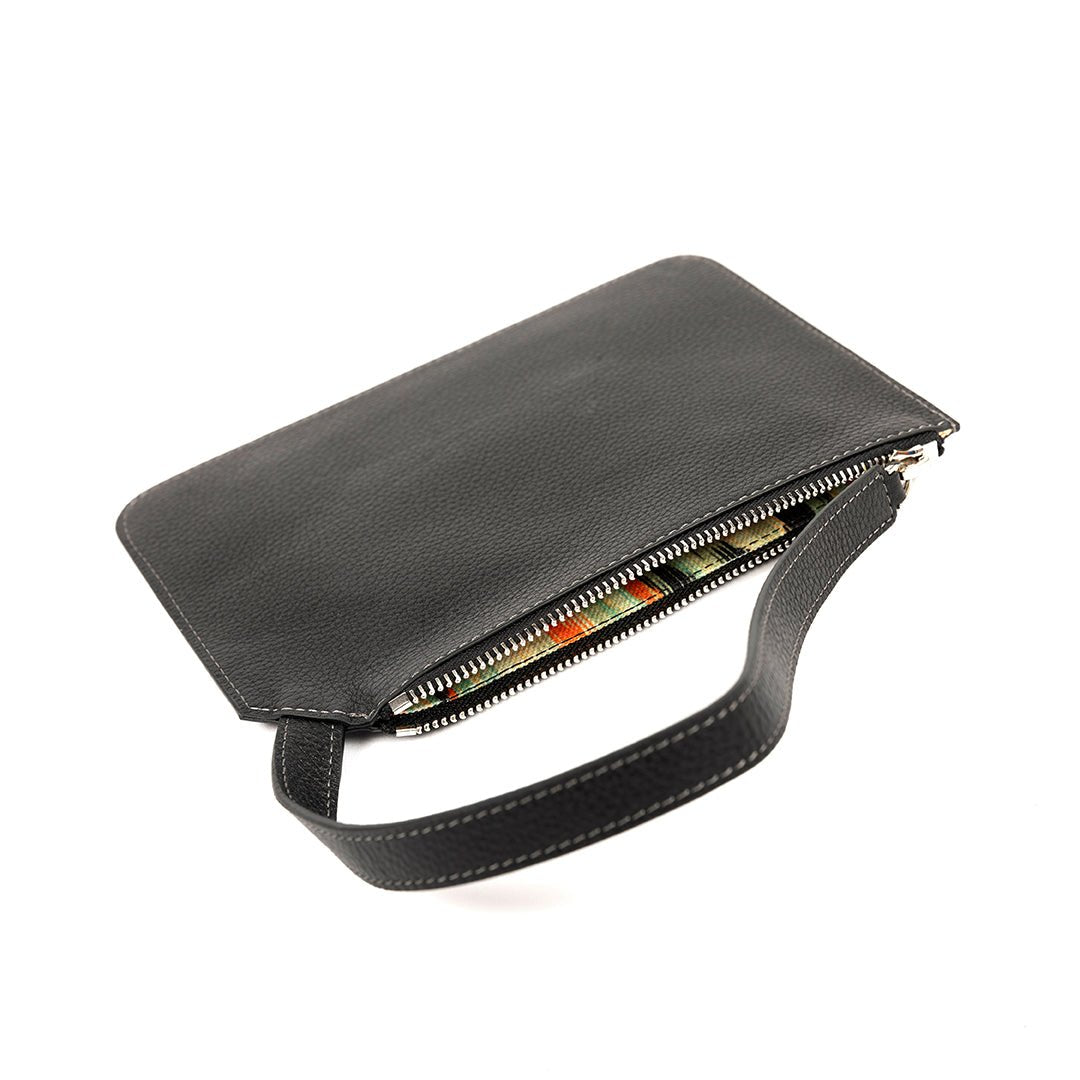 Marissa Leather Clutch/Wristlet- Black - SJW BAGS LONDON