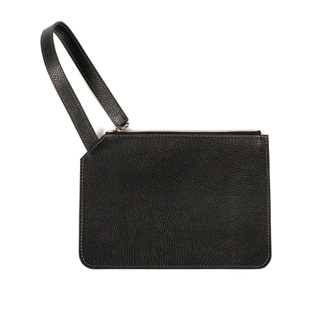 Marissa Leather Clutch/Wristlet- Black - SJW BAGS LONDON