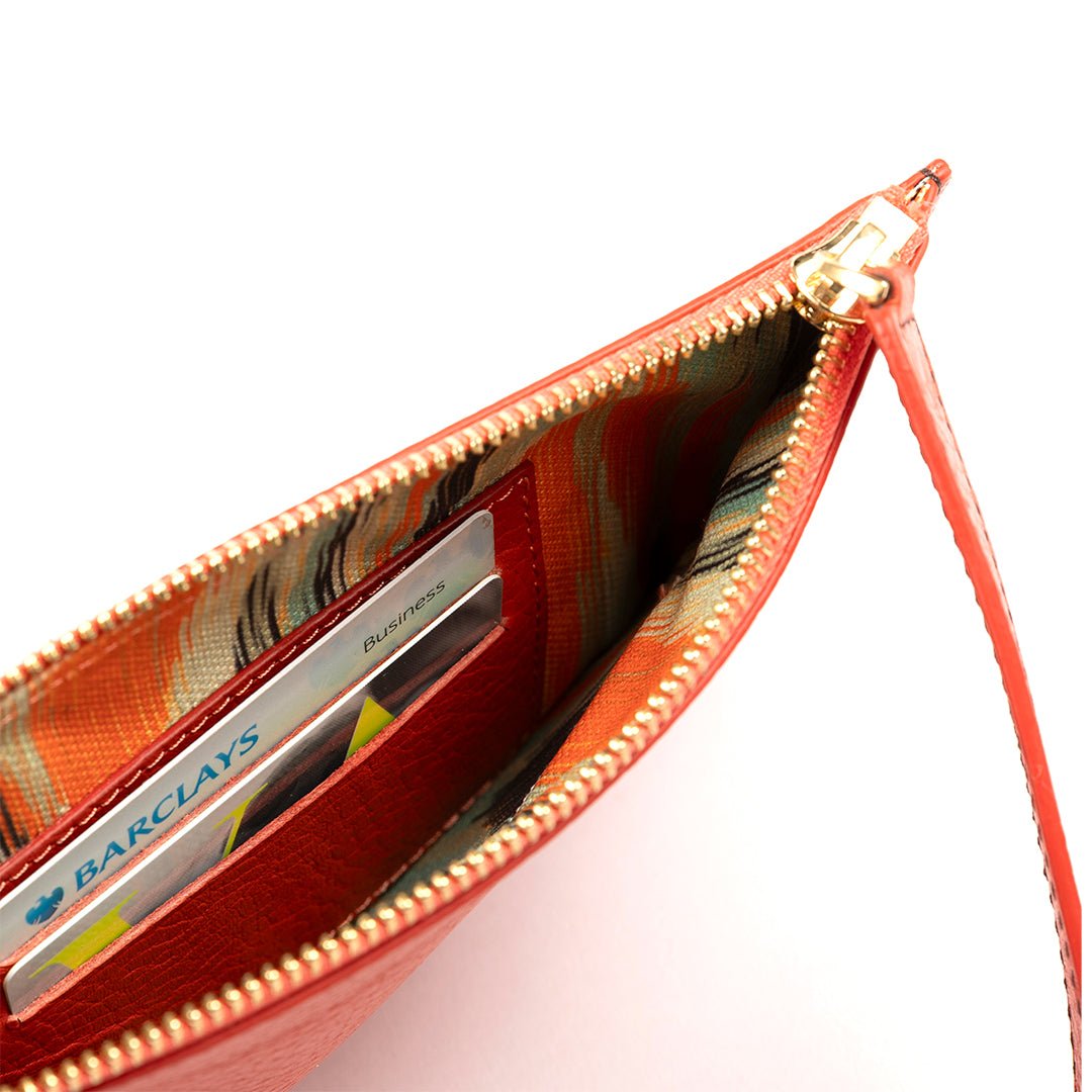 Marissa Leather Clutch/Wristlet- Burnt Orange - SJW BAGS LONDON